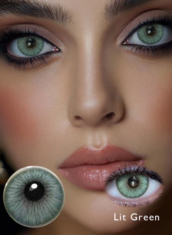 Catchu Look 14.5mm Color Green Contacts Costume Yearly Colored Lenses for Party - Image 1